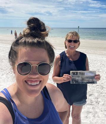 Nancy Wright of Mullen with her daughter Charlesee Schoenrock at Clearwater Beach, Florida, in September.