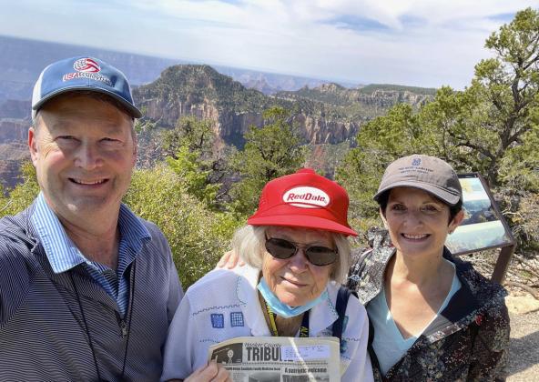 Tom, Mildred and Rebecca at the North Rim of the Grand Canyon National Park.