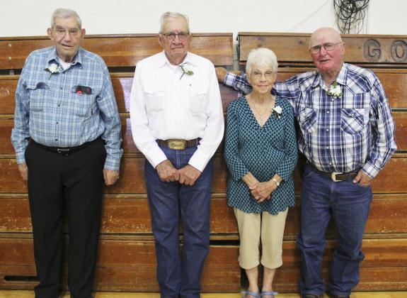 Class of 1952 - 70 years: L-r: Clyde Sexton, Robert Benner, Rosalie Sullivan Bullington, Dean Marshall.