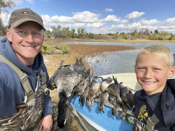 Dane and Teal Peterson went on their first father/son Duck Camp this fall.