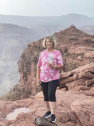 Jill Buchfinck and the Tribune on the north rim of the Grand Canyon.