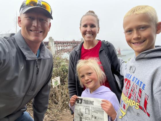 Of course the Tribune traveled with the Petersons to the National Newspaper Association Convention in San Francisco, California, in October! Dane, Gerri, Teal and Danielle at the Golden Gate Bridge (always foggy!).