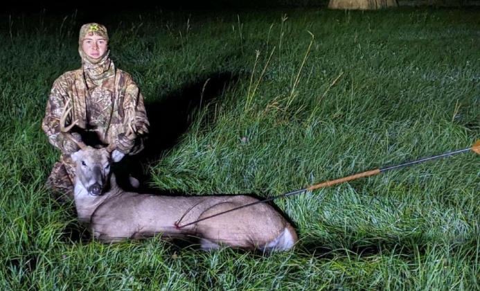 Jason Kraus with his “spear deer.”