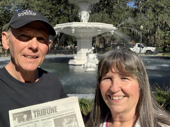 Daniel Osborn’s quest to run at least one mile in every state took he and his wife Shirley (and the Tribune!) on a couple different trips last year - Forsyth Park, Savannah, Georgia.