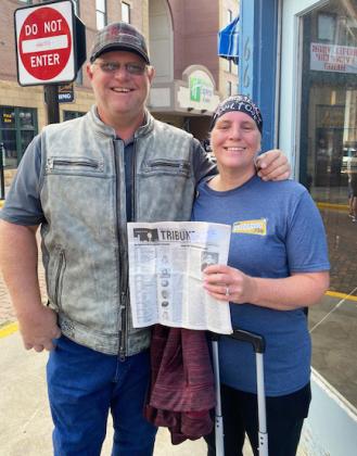 It’s become a tradition for Eva Crawford to submit photos of the Tribune from Kool Deadwood Nights in Deadwood, South Dakota! Pictured is Richard Licking and Amy Huffer.