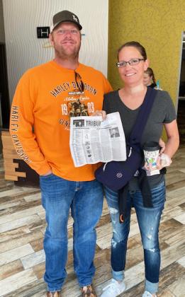It’s become a tradition for Eva Crawford to submit photos of the Tribune from Kool Deadwood Nights in Deadwood, South Dakota! Pictured is Roger and Sue Licking.