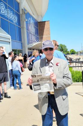Frank Harding had his Tribune in hand at his great-granddaughter’s graduation in Des Moines, Iowa!