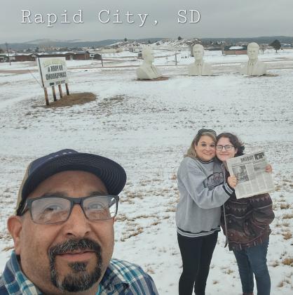 Xavier and Connie Garza, and daughter Isabella, took the Tribune all kinds of places in 2023 - Rapid City, South Dakota.