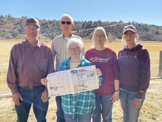 Ron and Sharon Peterson of Ord took their Tribune with them when they visited their daughter Charmin Flowers in Ignacio, Colorado, with son Mike Peterson of Purdum and daughter Justine Ohlman of Gibbon.