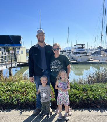 Devan, Jessica, Aurora and Arthur Polt took the Tribune with them to visit Jessica’s brother in Benicia, California.