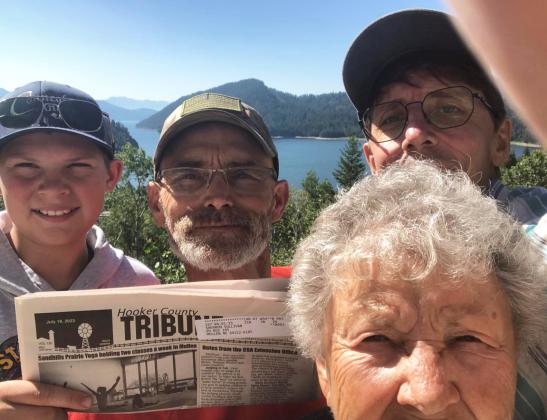 Cort Cox, Michael Smith, James Cox and Sherron Sullivan at Palisades, Idaho.