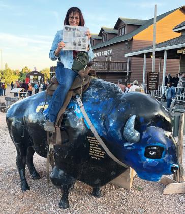 Terry Fisher saw all kinds of sights with the Tribune on a bus trip to South Dakota for the Buffalo Roundup - Fort Hayes Old West Town.