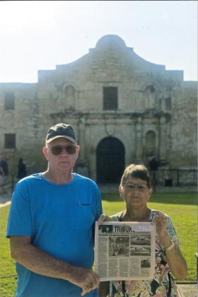 Ted and Sue Bonesteel took an August trip to Texas to visit their son from Texas and grandson who was visiting from Germany. They are pictured at The Alamo in San Antonio.