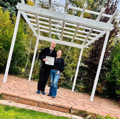 David and Blair at Church Ranch Event Center (their wedding venue) in Westminster, Colorado.