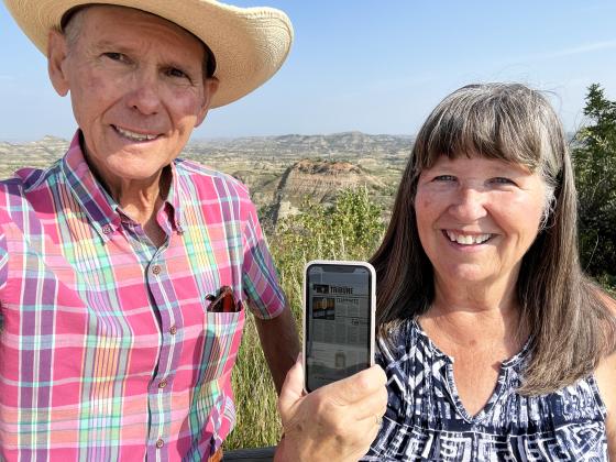 Daniel and Shirley Osborn at Theodore Roosevelt National Park in North Dakota in August.
