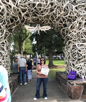 Terry Fisher took the Tribune to Yellowstone National Park in September. She is pictured at Jackson Hole, Wyoming.