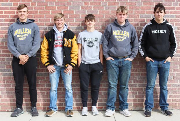MHS boys golf team, l-r: Jacob Walker, Justin French, Ben Werner, Corben Kissire, Jarren Forsen.