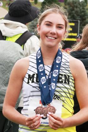 Peyton Paxton ended her high school career with three medals.