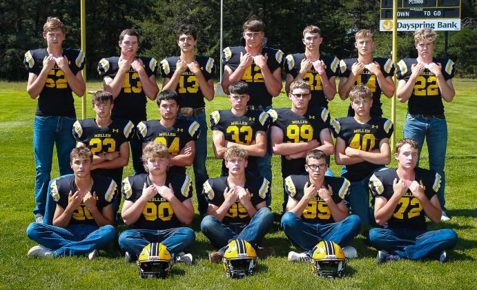MHS football, back l-r: Jackson Vinton, Jason Kraus, Jaylon Forsen, Tate Kvanvig, Cayden Hampton, Alex Werner, Brandon Hardin. Middle: Ben Werner, Nicholas Gonzalez, Cian Connealy, Daniel Wright, Colby Kessler. Front: Bo Pettit Jr., DJ Coetzee, Cody Walker, Jack Coble, Hayden Morrison.