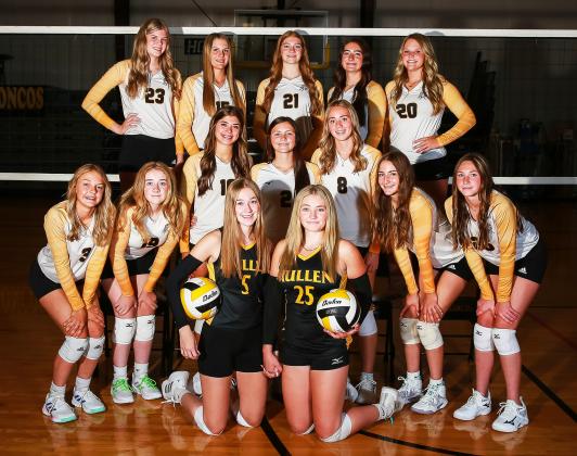 MHS volleyball, back l-r: Chloe Newman, Brynne McCully, Lola Wingebach, Jenna Donohoe, Emerson Thorberg. Middle: Kaisley Phipps, Kassidy Cheever, Ella Rice, Kalli Licking, Harper Andersen, Abby Gracey, Breckyn Burney. Front: Sydnee Cheever, Hayley Donohoe.