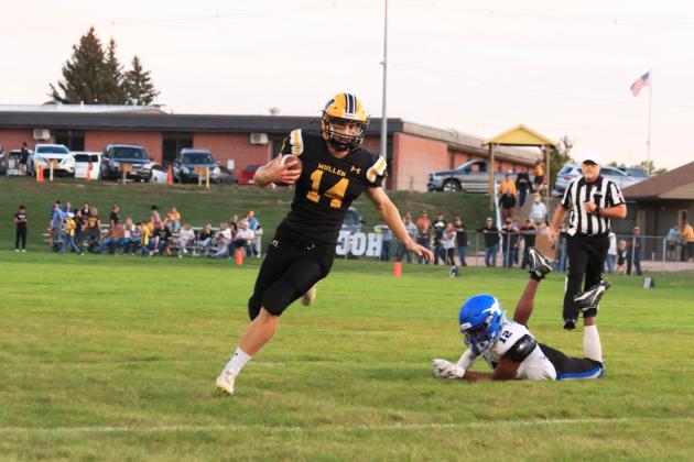 Alex Werner carries the ball last week against Hyannis.