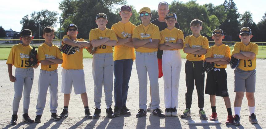 The baseball team ended their season last Saturday, June 26 in Thedford. Pictured, l-r: Colin Connealy, Brandt Mundorf, Jack Coble, Brandon Hardin, Gavin Mann, Jaylon Forsen, Coach Ron Taylor, Cian Connealy, Bo Pettit Jr., Teal Peterson, Collin Donohoe. Not pictured: Hunter Brown, Gunner Brown, Ben Werner, Cody Walker.