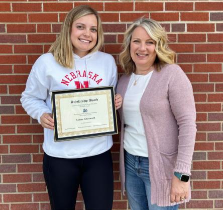 Lauren Schoonveld with NPLF Board Member Barb Svoboda. courtesy photo