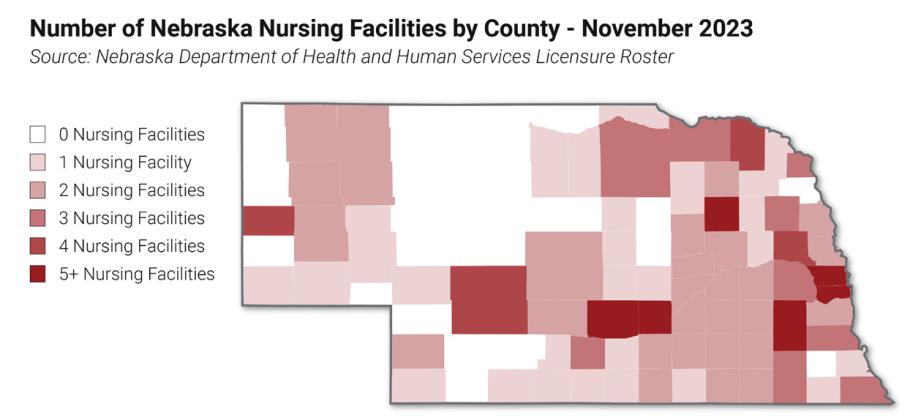 Nebraska nursing facilities by county