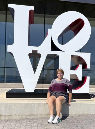 Pam Coons outside the Milwaukee Art Museum. courtesy photo