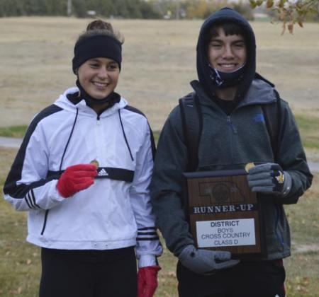 District D-6 Girls Champion Callie Coble, and Boys Champion Trevor Kuncl. Bri Moore