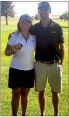 Senior Corynn Corbin and Coach Bo Cribelli with her 5th place medal in Chappell. Gini Corbin