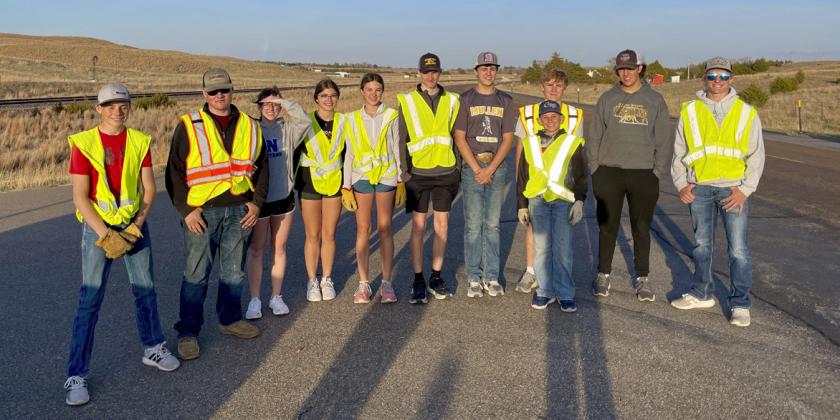 On Wednesday, April 26th, the St. Mary’s Youth worked to pick up litter along their adopted stretch of highway. Thanks to the Sheriff’s department, the youth safely filled a number of trash sacks with litter, helping to beautify our home. Psalm 24:1. Pictured l-r: Cian Connealy, Owen Thorberg, Malia Oltmer, Ella Rice, Ady Hampton, Cayden Hampton, Jaylon Forsen, Colin Connealy, Kyle Finney, Jarren Forsen, Justin French. Fr. Matthew Nash