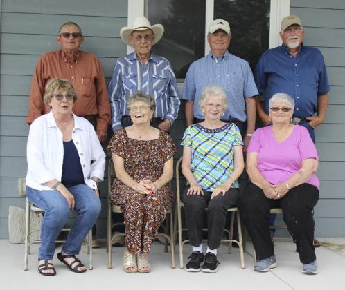 Class of 1963 - 60 years: Back, l-r: Paul Coble, Arnold Grafford, Leon Meredith, Chuck Anders. Front: Carol (Humphrey) Pearson, Barbara (Allen) Christy, Mary Jane (Cotant) Younkin, Betty (Evans) Boyer. Gerri Peterson