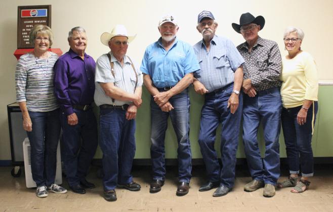 Class of 1968 - 55 years: L-r: Peggy (Bader) Marsh, Brad Atkins, Bill Brannan, Wayne Phipps, Tom Grafford, Guy Wiese, Barb (Phipps) McCully.
