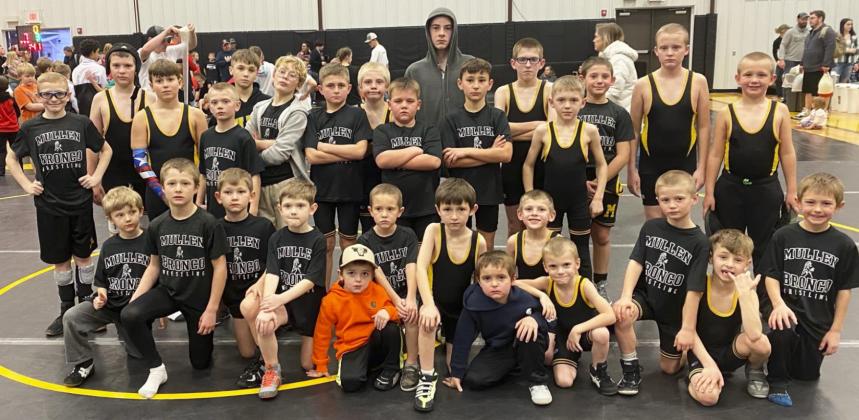 Mullen youth wrestlers at the dual tournament they hosted on Sunday, Jan. 23. Steven Dent