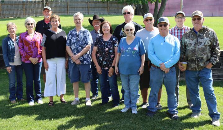 Class of 1976 - 50 Years: Back, l-r: Tom Edelman, Tim Simonson, Fredrick Kraye, Rodney Andrews, Kim James. Front: Kim (Edelman) Minor, Bev (Phipps) Sestak, Julie (Pearson) Pfeiffer, Jeff Tuton, Donna (Marshall) Boyer, Karen (Harding) Juzenas, Ron Roseberry, Terry Huddle. Gerri Peterson
