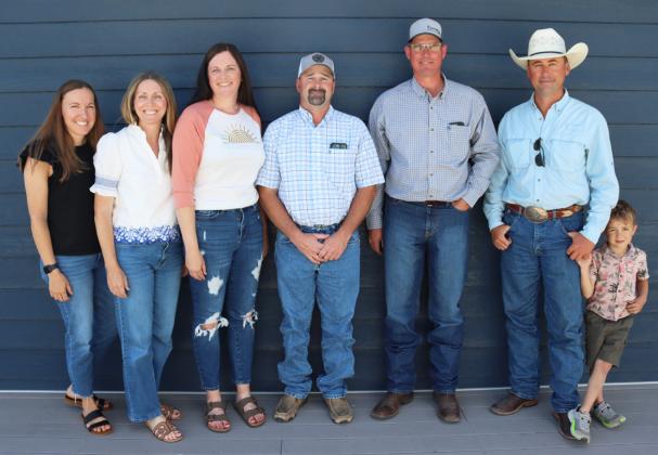 Class of 2001 - 25 years: L-r: Carrie (Phillips) Plummer, Tracy (Finney) Mann, Andrea (Deibler) Newman, Phil Munn, Jed Connealy, Miles (and Burke) Mundorf. Gerri Peterson