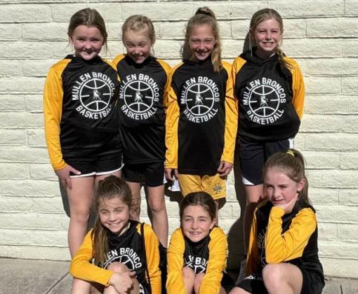 The Mullen girls 3rd/4th grade basketball team won the Broken Bow Tournament out of 12 teams on Saturday, Feb. 17, only giving up a cumulative total of 6 points in 3 games. Pictured back l-r: Ella Walz, Ayden Lee, Emri Dent, Kendall Phipps. Front: Abbigail Mundorf, Lillian Ericksen, Avery Vinton. Katie Dent