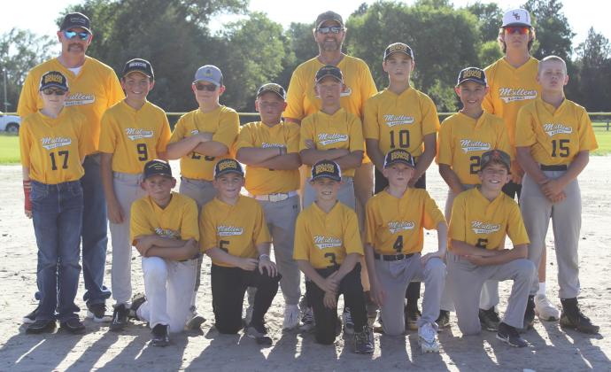 Mullen baseball, back l-r: Oakes Miller, Assistant Coach Bryan Miller, Braylon Kuncl, Collin Donohoe, Carson Hegland, Head Coach Jeff Forsen, Teal Peterson, Bo Pettit, Gunner Brown, Cody Walker. Front: Colin Connealy, Zach Hicks, Tuff Pettit, Duke Miller, Brandt Mundorf.