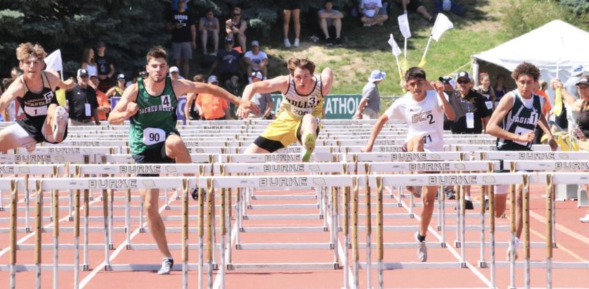 Chase Gracey running the 110 hurdle finals last Saturday in Omaha, where he placed 3rd. Carolee Brown