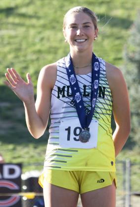 Peyton Paxton on the medal stand as the State Runner-up in the 3200.