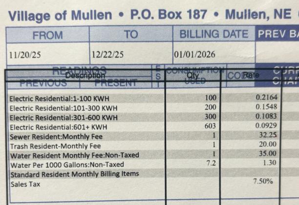 An example of the new look on a residential utility bill.