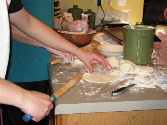 The lefse stick in action.