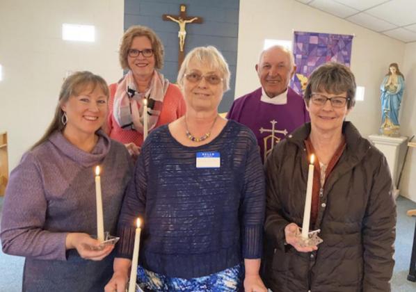 Pictured back, l-r: Sandy Eggert, Rev. Lou Nollette. Front: Justina Benscoter, Cindy Dunbar, Marie Young. courtesy photo