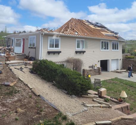 Karen Dageforde’s home the day after it was hit by a tornado. Ryan Ridenour