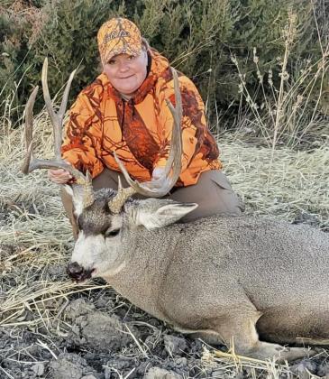 TJ, Danielle, Morgan and Donna Harding harvested these deer this year in Frontier County - Danielle.