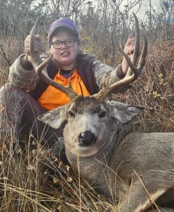 TJ, Danielle, Morgan and Donna Harding harvested these deer this year in Frontier County - Morgan.