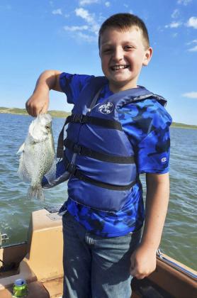 9-year-old Hayden Deibler fishing this summer.
