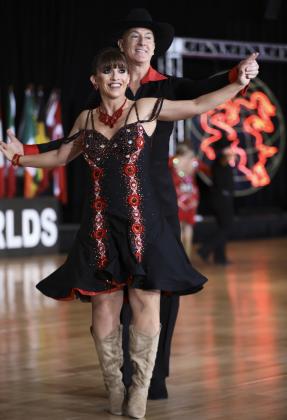 Joni Horst competes at Worlds with her pro, Shawn Swaithes. courtesy photo