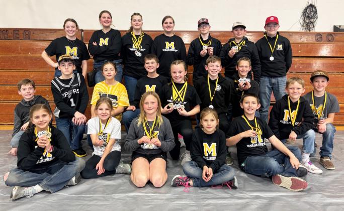 The Mullen Marksmen 4-H Gun Club pictured after hosting their own shoot, back l-r: Hope Miller, Hannah O’Brien, Adelyn O’Brien, Jessa O’Brien, Oakes Miller, Colin Connealy, Collin Donohoe. Middle: Eli Garza, Zach Hicks, Lillian Ericksen, Ransom O’Brien, Sadie Hoyt, Duke Miller, Eli Barnes, Jaxson Barnes, Holt Morrison. Front: Rainne O’Brien, Eve Ericksen, Danielle Peterson, Aleah O’Brien, Marcus Lattin. Not pictured: Brogan Jewell, Hunter Gray, Teal Peterson. Gerri Peterson